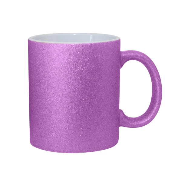 Caneca cerâmica glitter pink